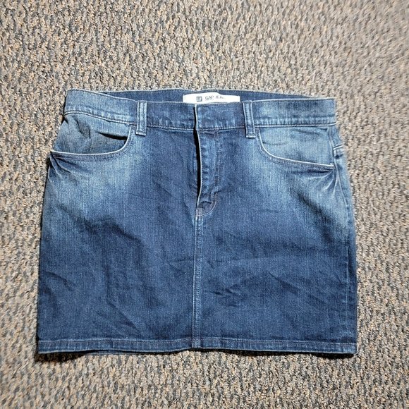 Gap Stretch Denim Mini Skirt Size 12 - Picture 1 of 9